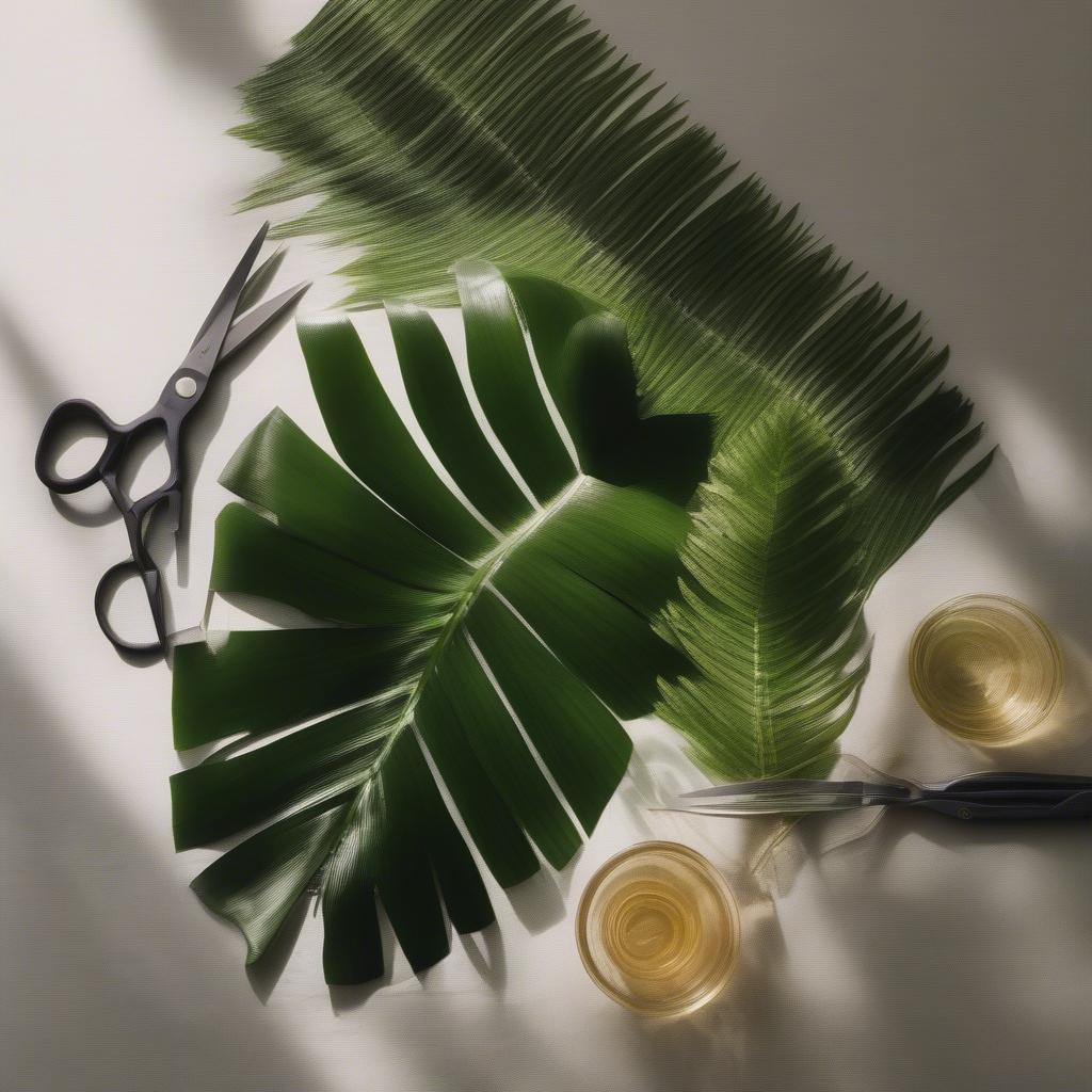 Preparing Palm Leaves for Weaving