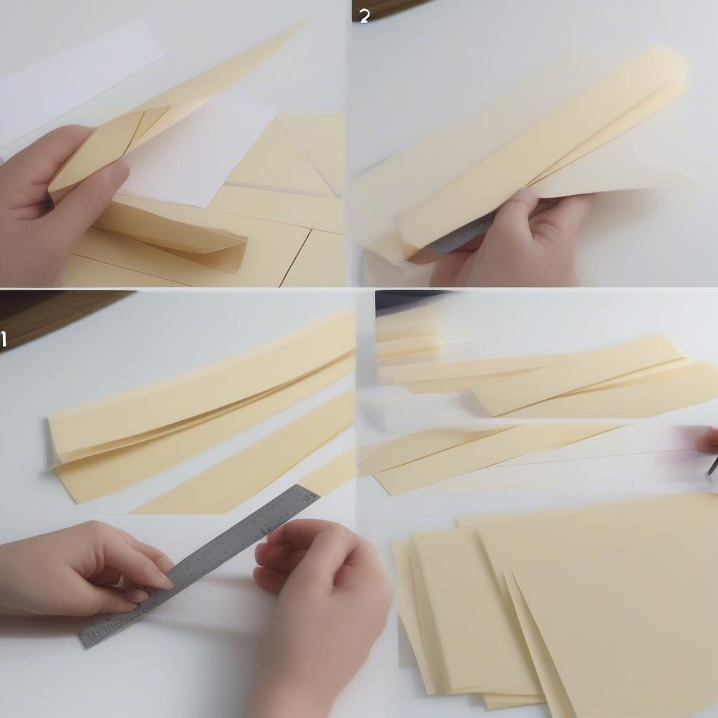 Cutting and Folding Paper Strips for Basket Weaving