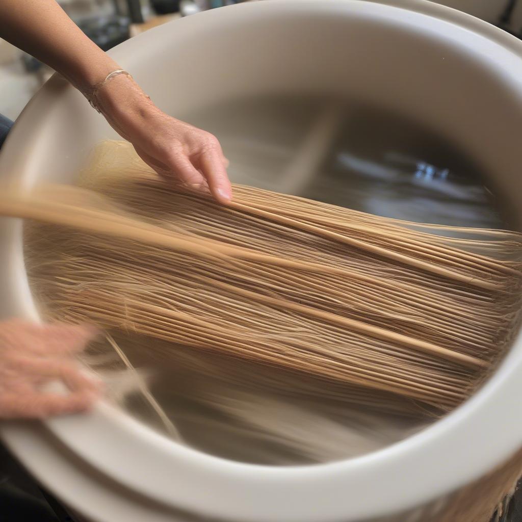 Soaking Reed for Basket Weaving