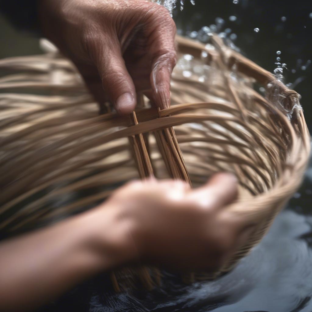 Preparing Small Staves for Weaving