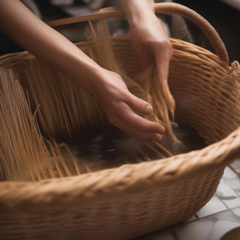 Preparing Wicker for Weaving