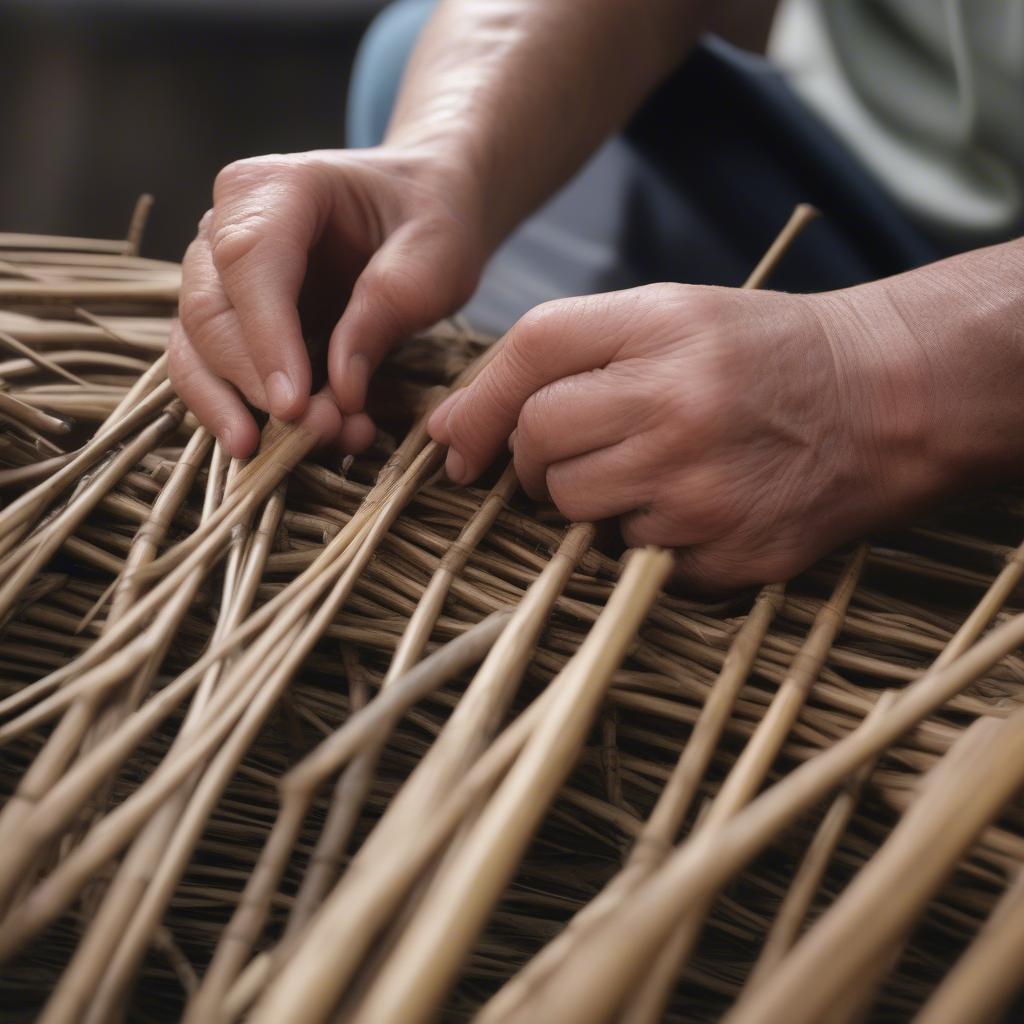 Preparing Willow Rods for Basketry