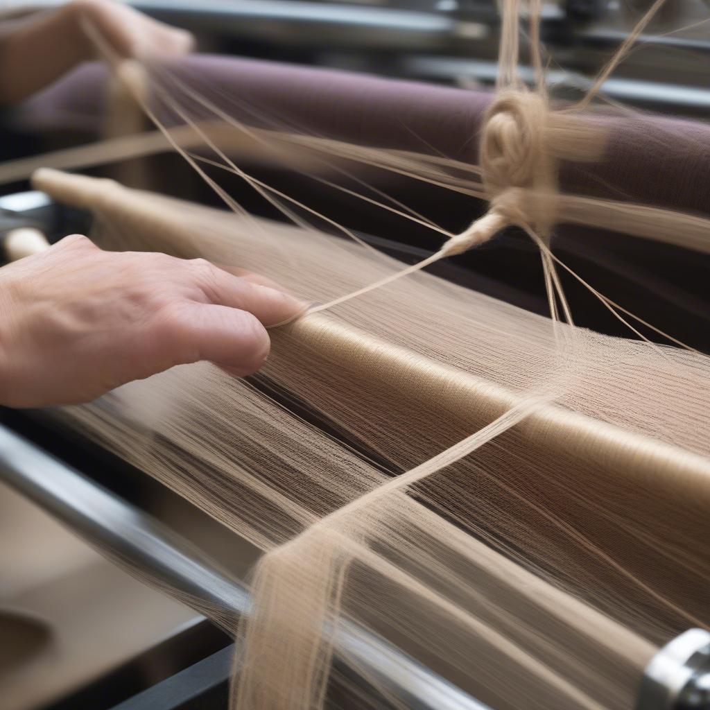 Preparing yarn for a woven bag