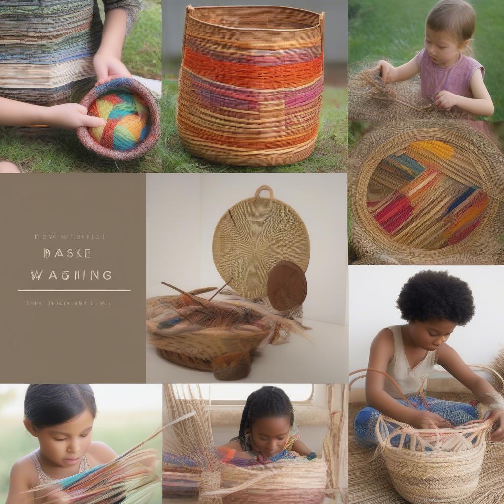 Preschool Basket Weaving with Different Materials