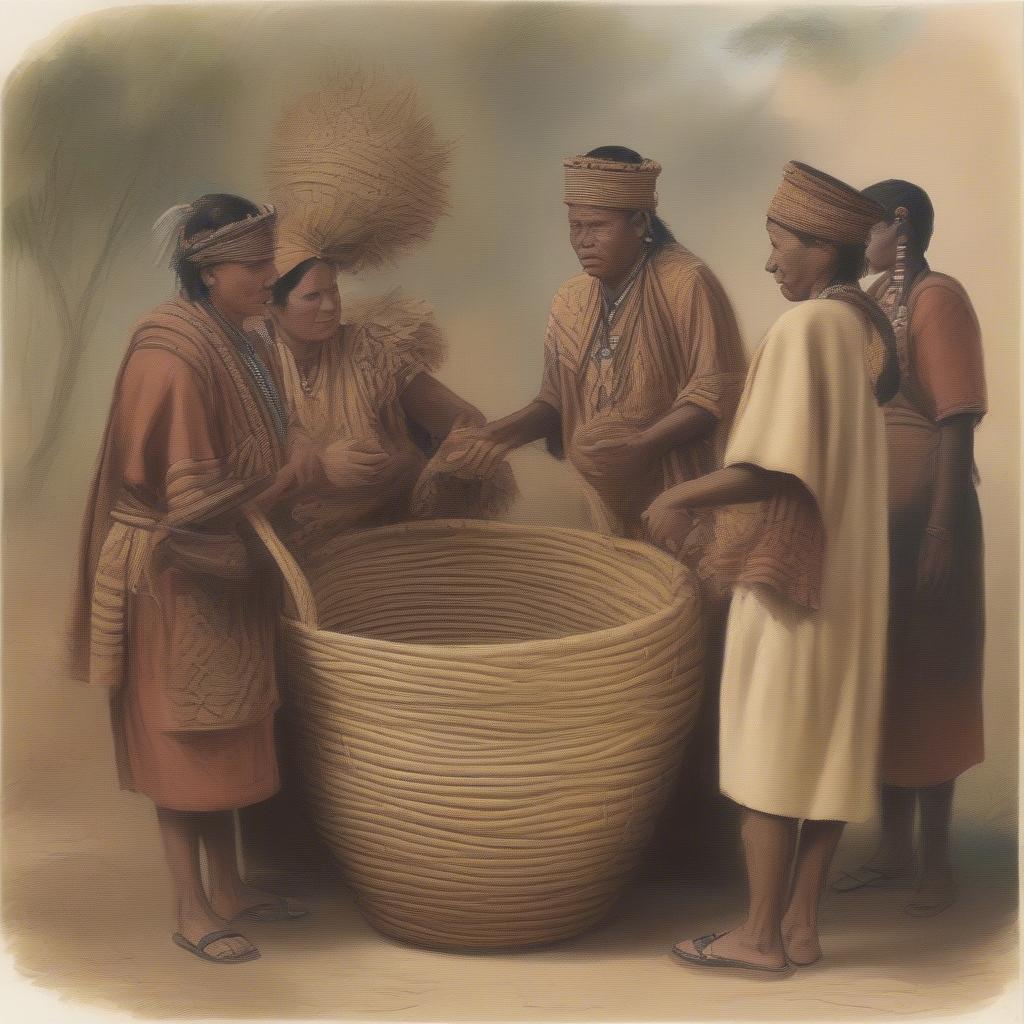 Primitive Basket in a Cultural Ceremony