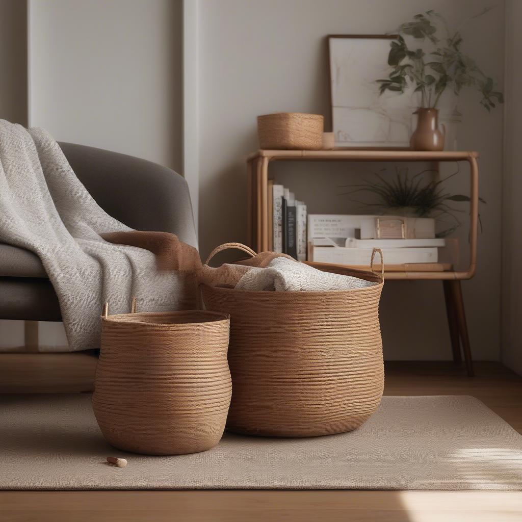 Project 62 Rattan Basket in a Living Room