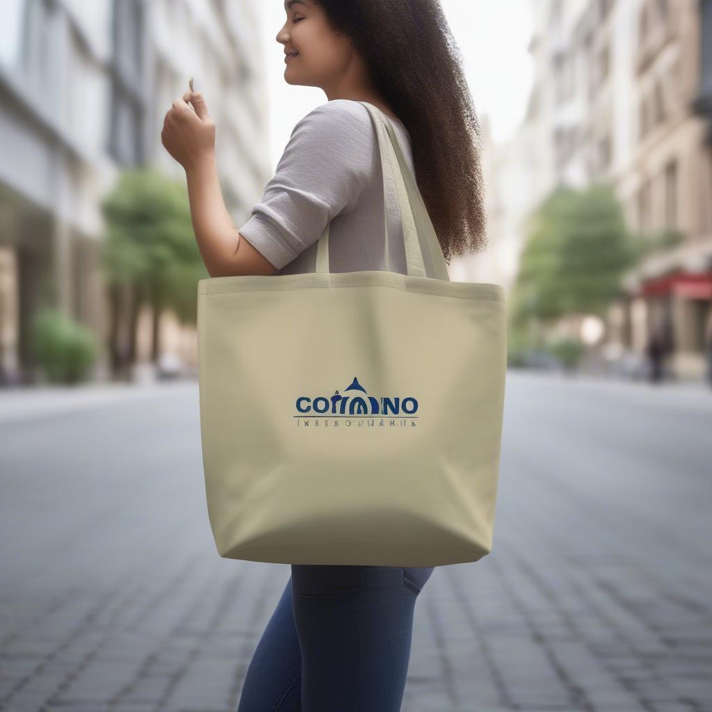 Promotional Poly Non-Woven Tote Bags in Use