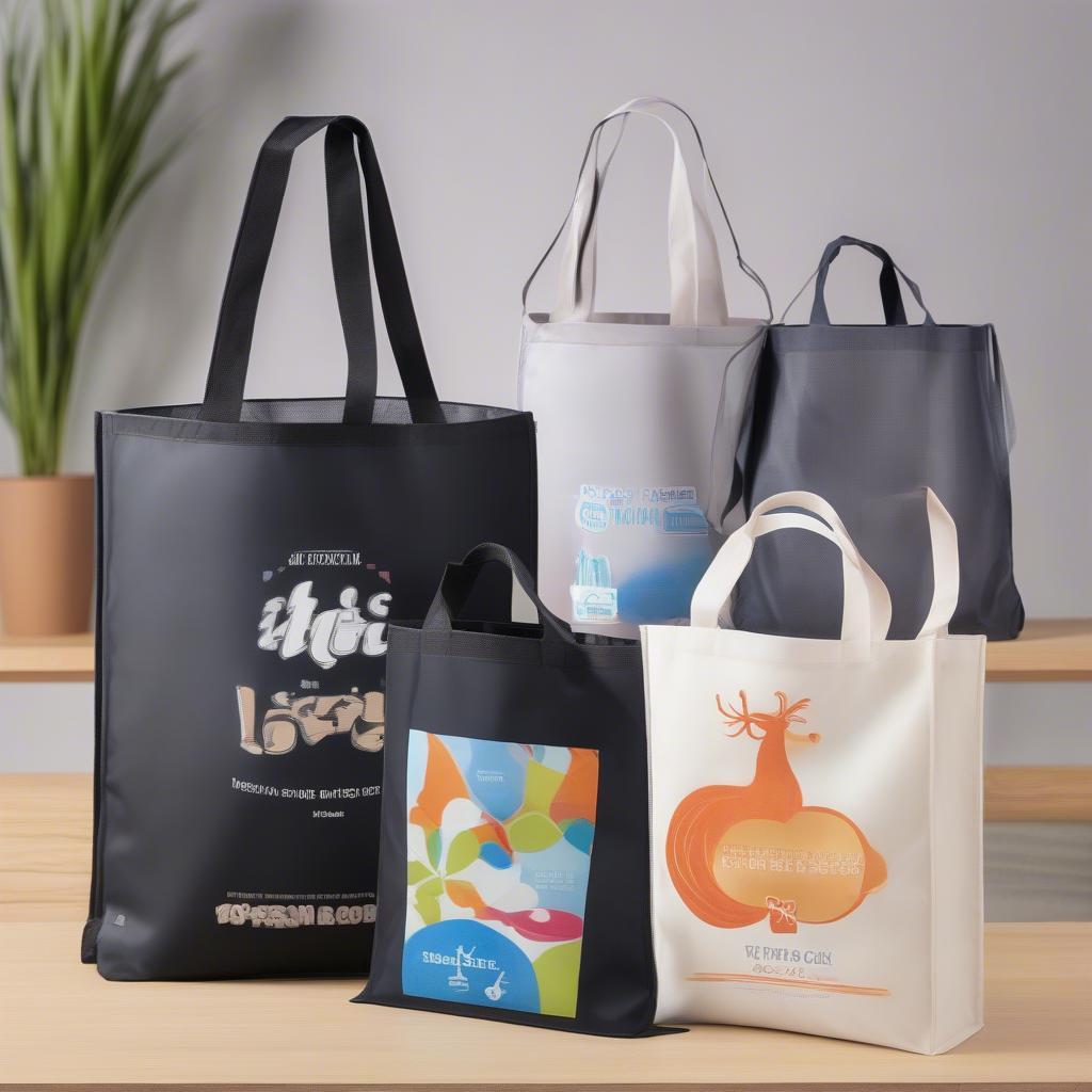 Promotional bags made from pet polyester spunbond non-woven fabric