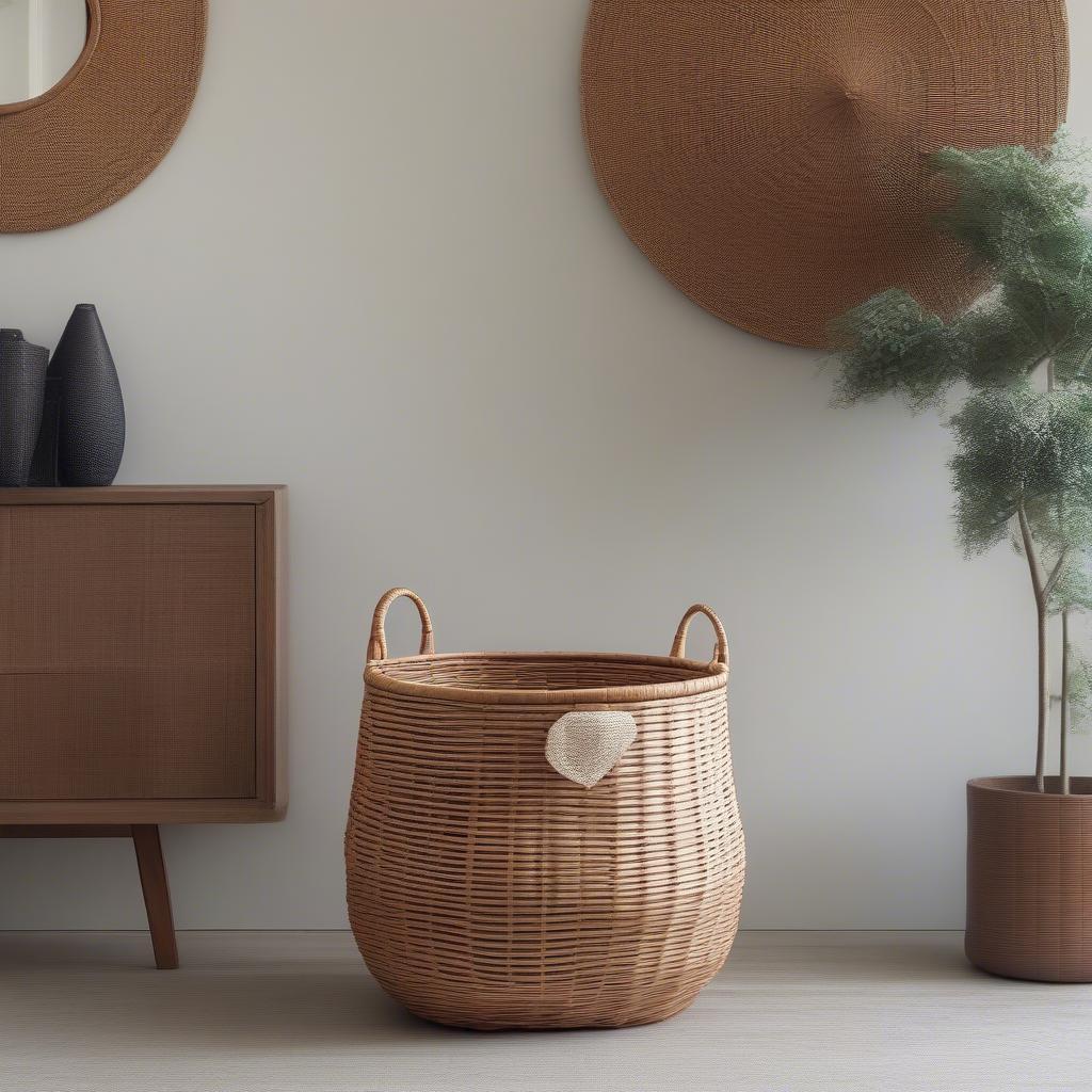 PTFE-Treated Rattan Basket in a Karachi Home