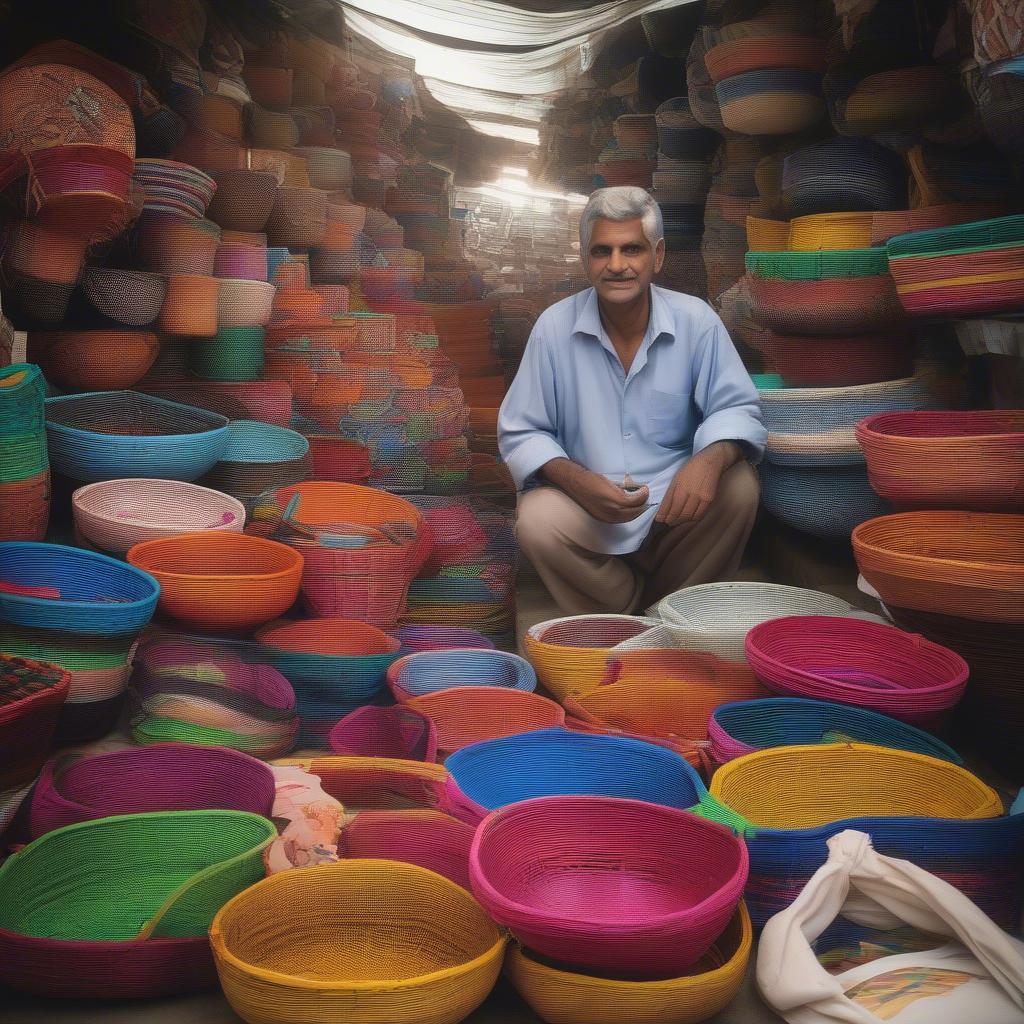 PTFE Weave Basket in a Karachi Market