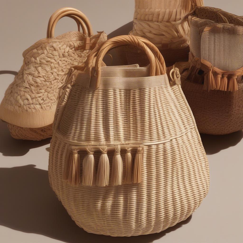 Comparing Rattan and Wicker Puffy Woven Bags