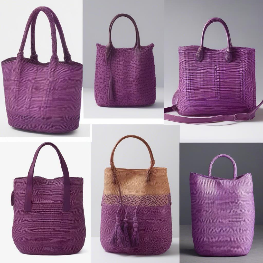 Different Styles of Purple Woven Bags