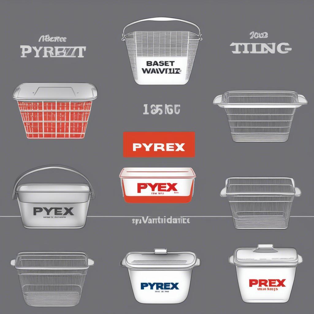 Pyrex Basket Weave Carrier Logo Variations Through the Years