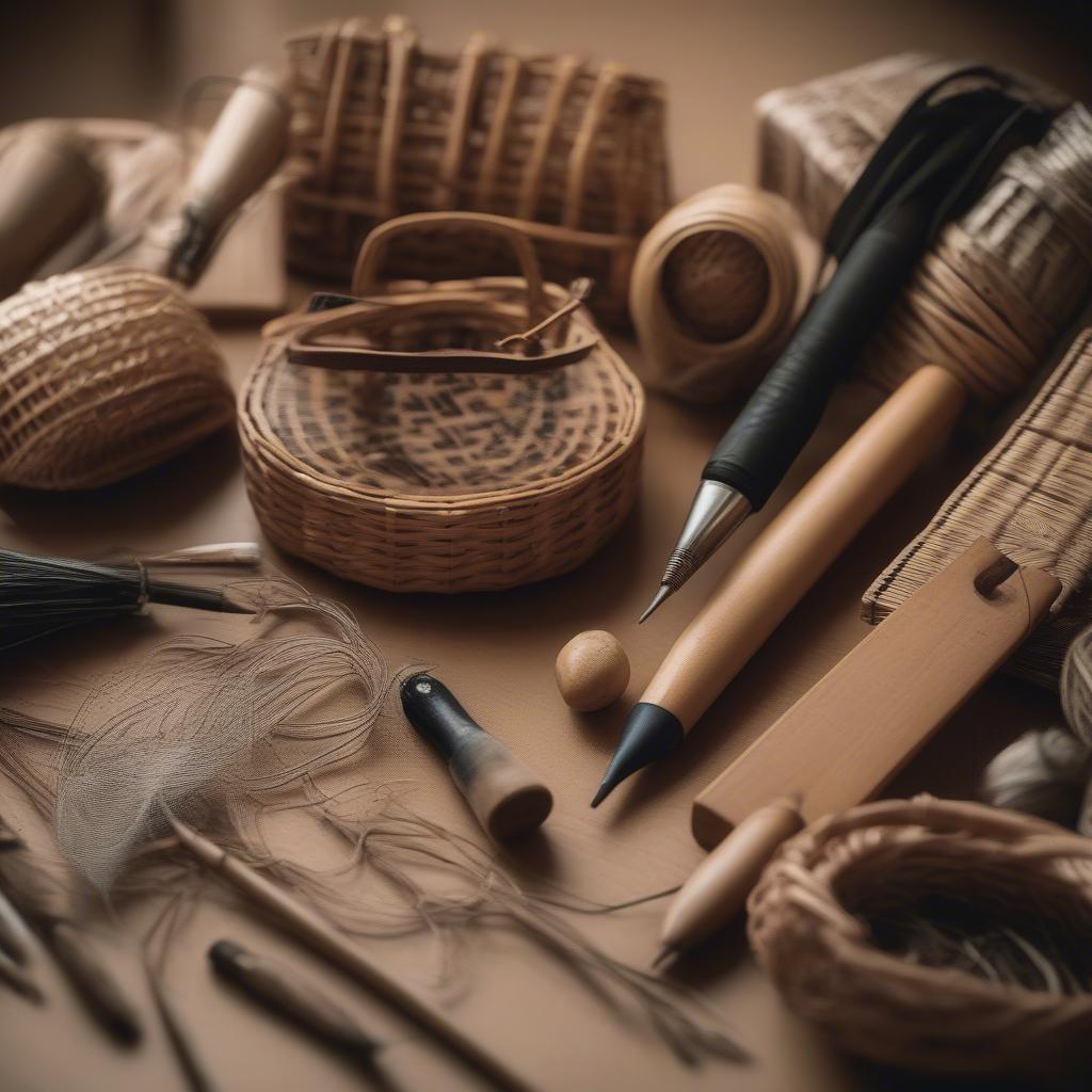 Pyrography tools and materials for basket weaving