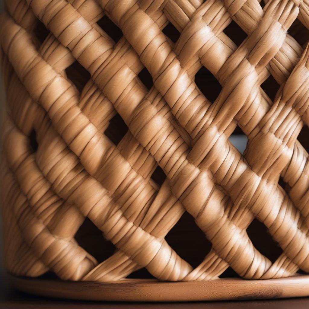 Rattan Basket with Random Staggered Diamond Quilted Weave