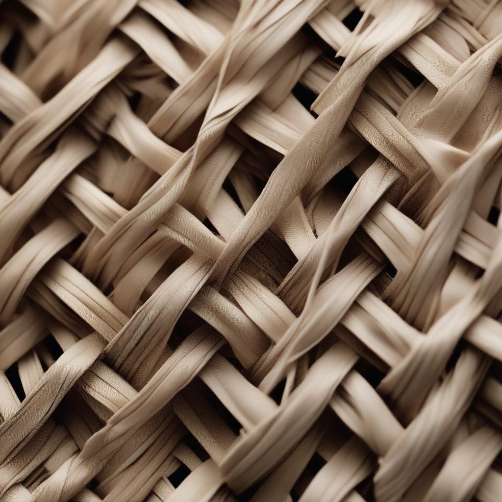 Close-up of a rare editions basket weave dress showcasing the intricate details of the woven pattern.