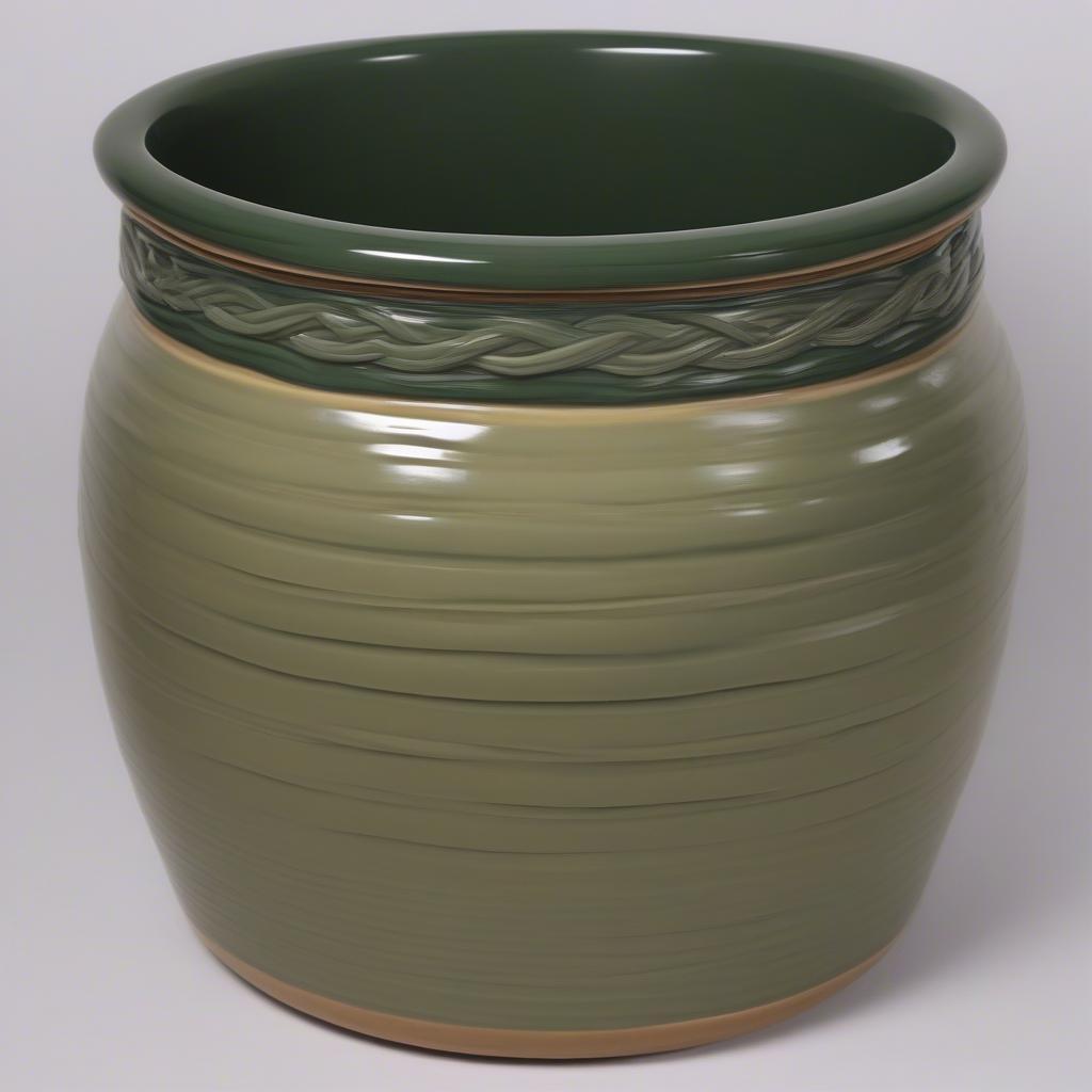 Rare Longaberger Basket Weave Pottery Crock