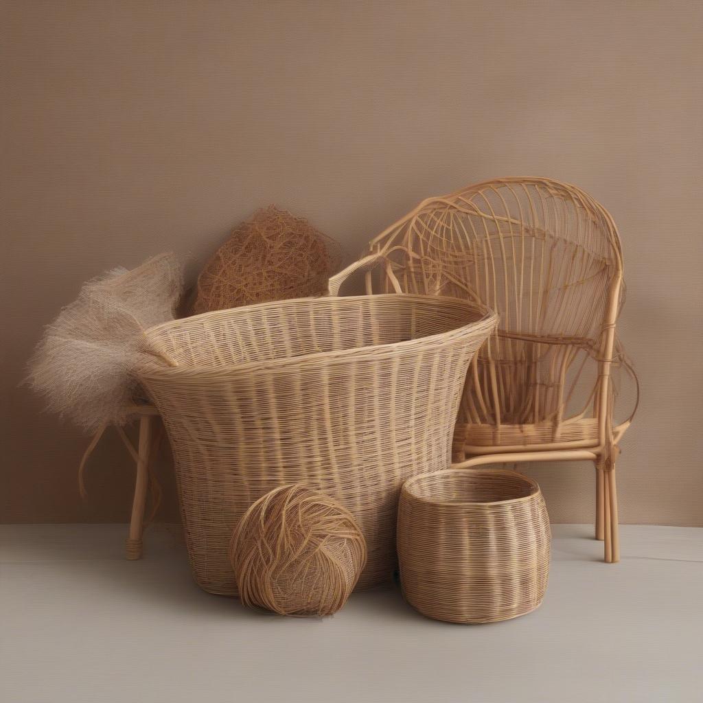 Comparing rattan and wicker for basket weaving