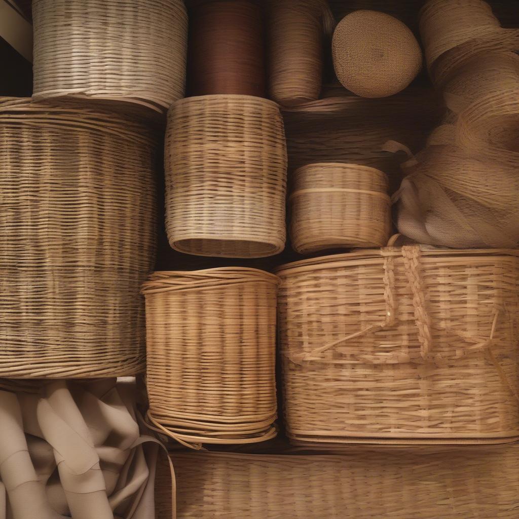 Rattan and wicker materials suitable for basket weaving