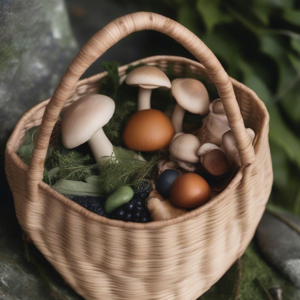 Durable Rattan Foraging Bag