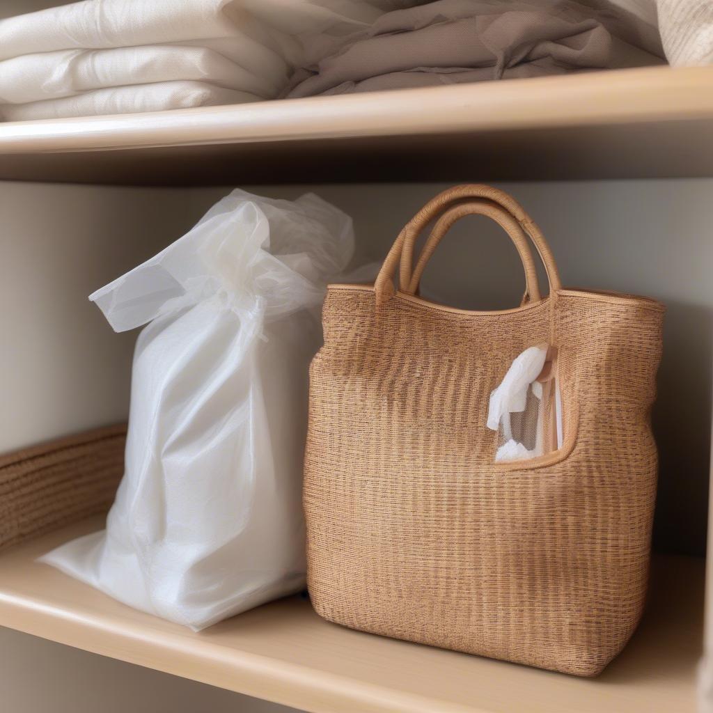 Proper storage and care techniques for a rattan shoulder bag