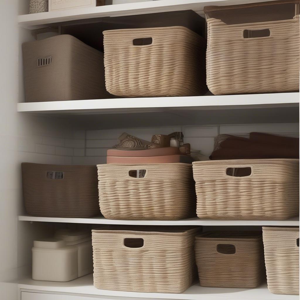 Rectangular Weave Basket Storage Ideas