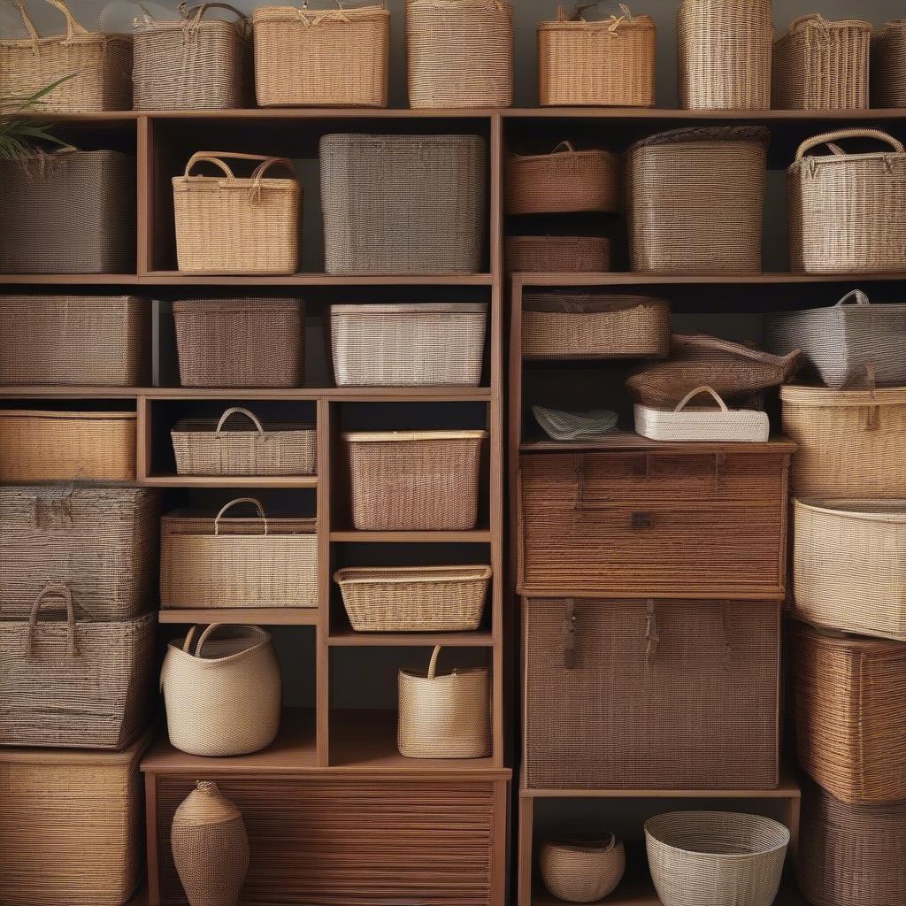 Variety of Rectangular Weave Baskets