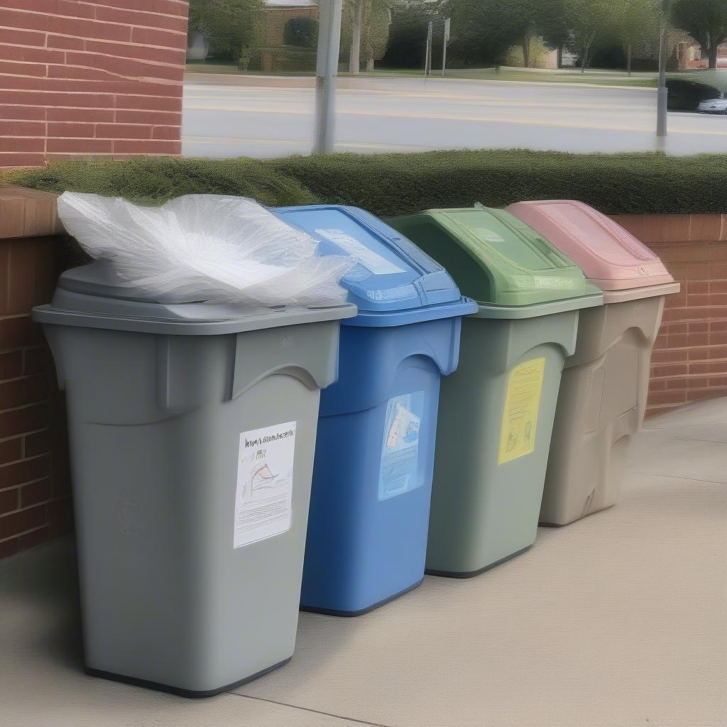 A recycling bin designated for non-woven bags.