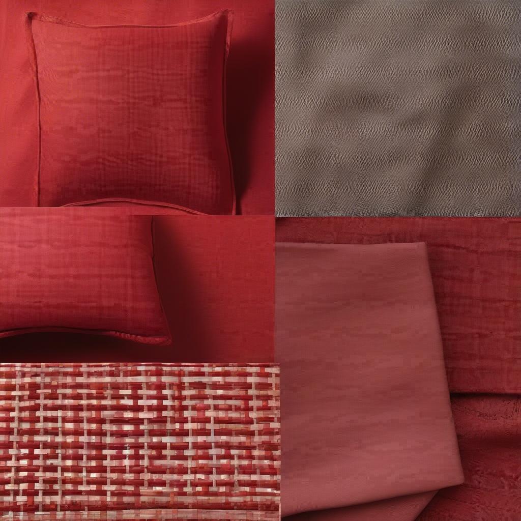 Different Materials for Red Basket Weave Euro Shams