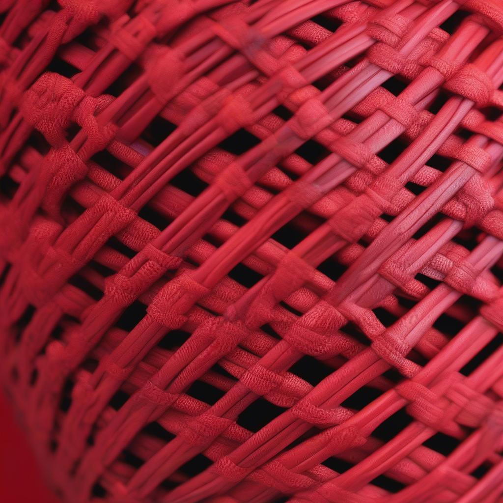 Close-up of a Red Weave Basket Handle