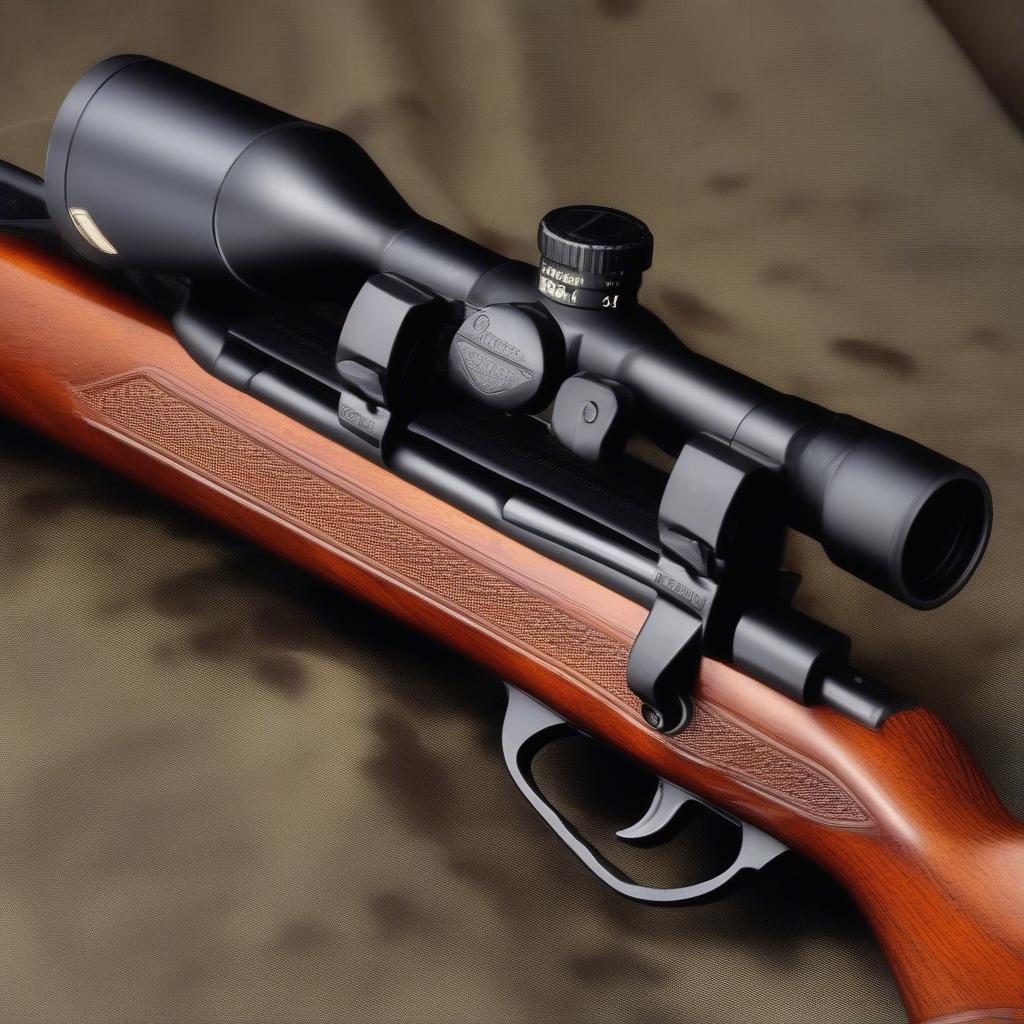 Remington 742 rifle with a basket weave stock, showcasing the overall look and feel of the pattern.