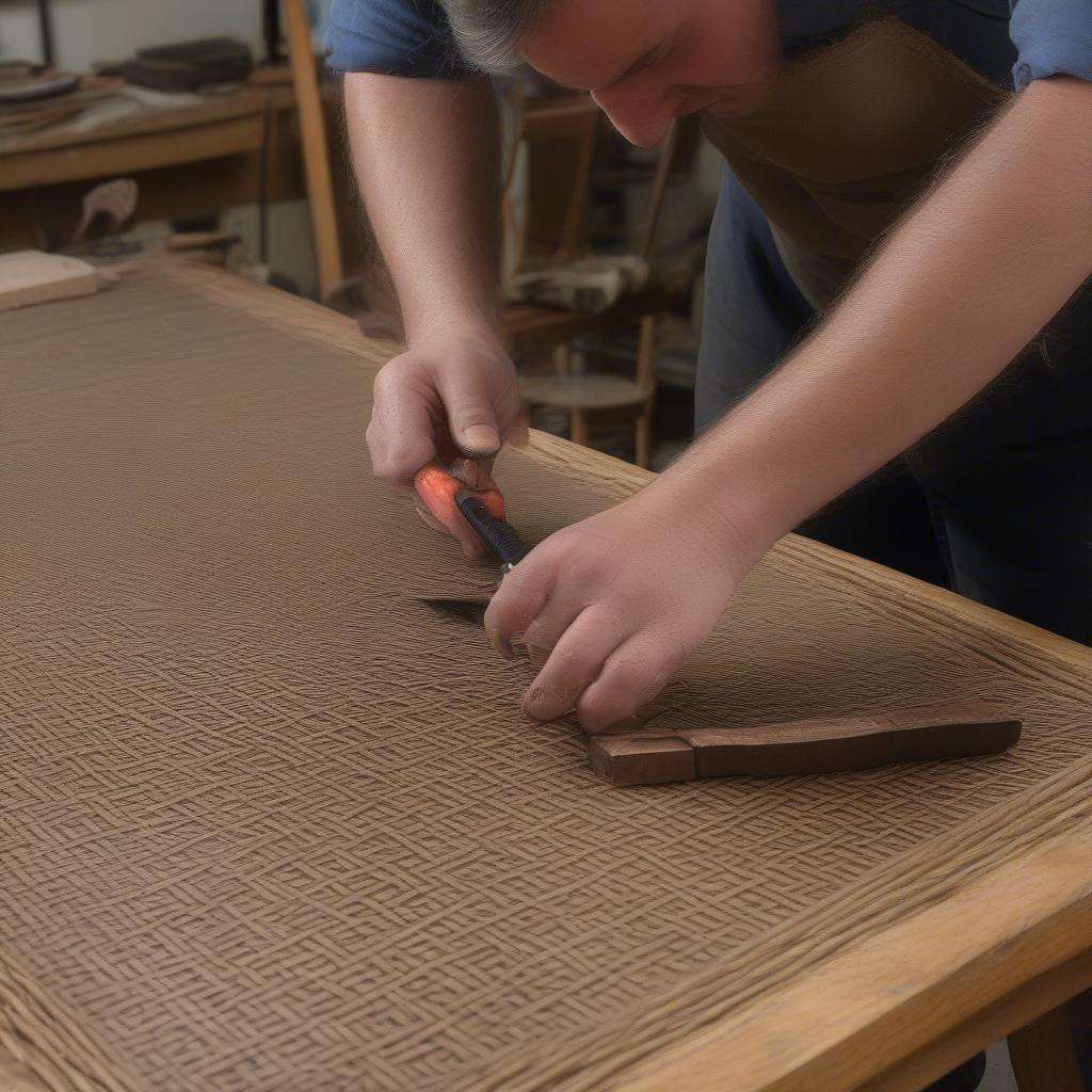 Restoring an Italian Basket Weave Table