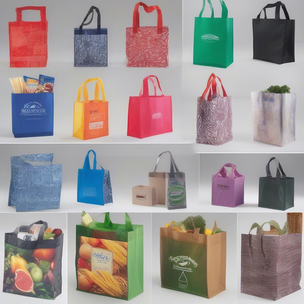 Reusable Non-Woven Polypropylene Grocery Bags in Various Designs