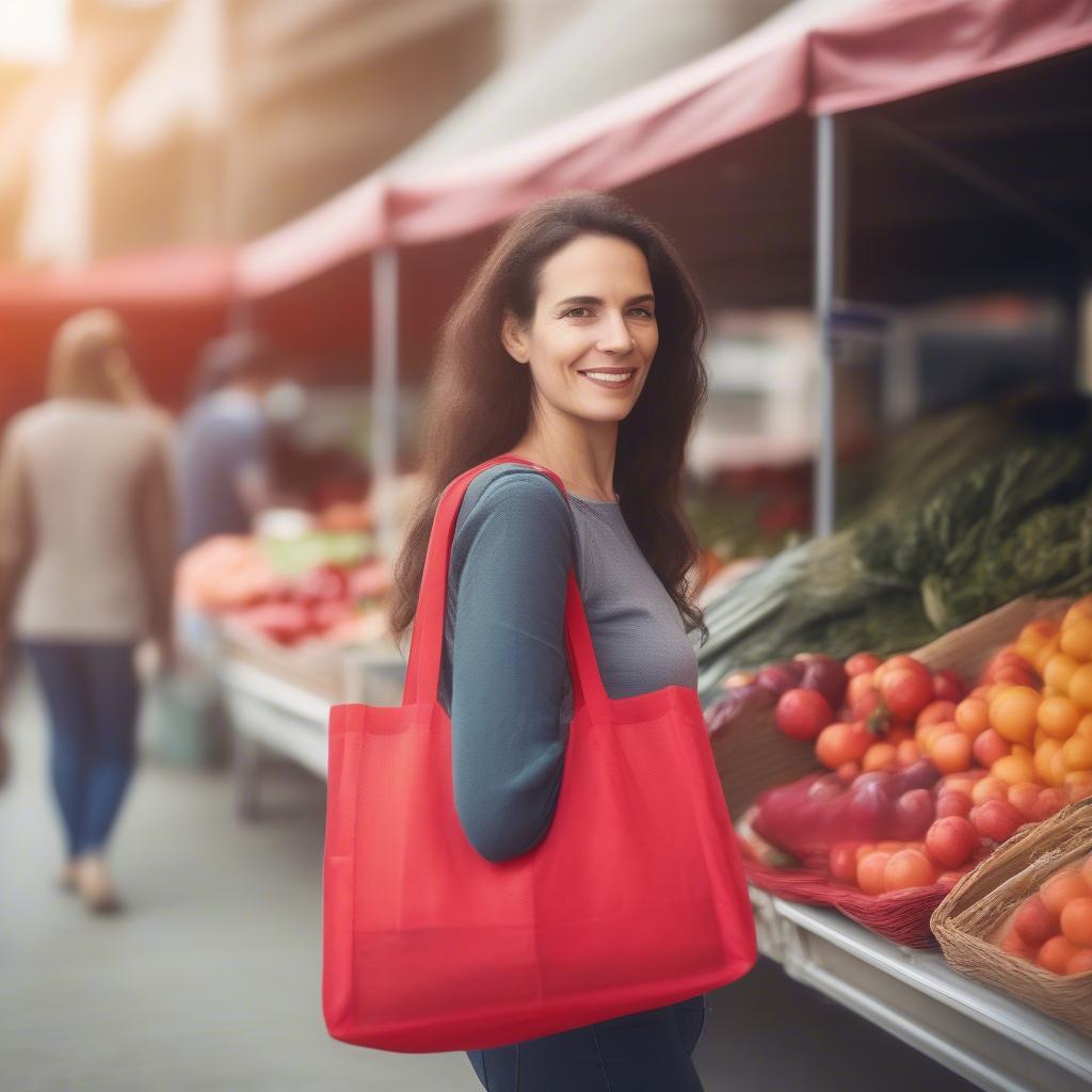 Reusable Non-Woven Tote Bag for Grocery Shopping