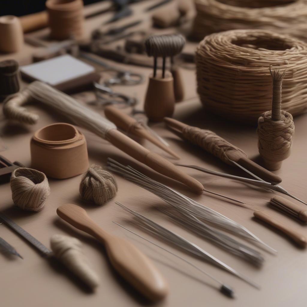 Essential basket weaving tools