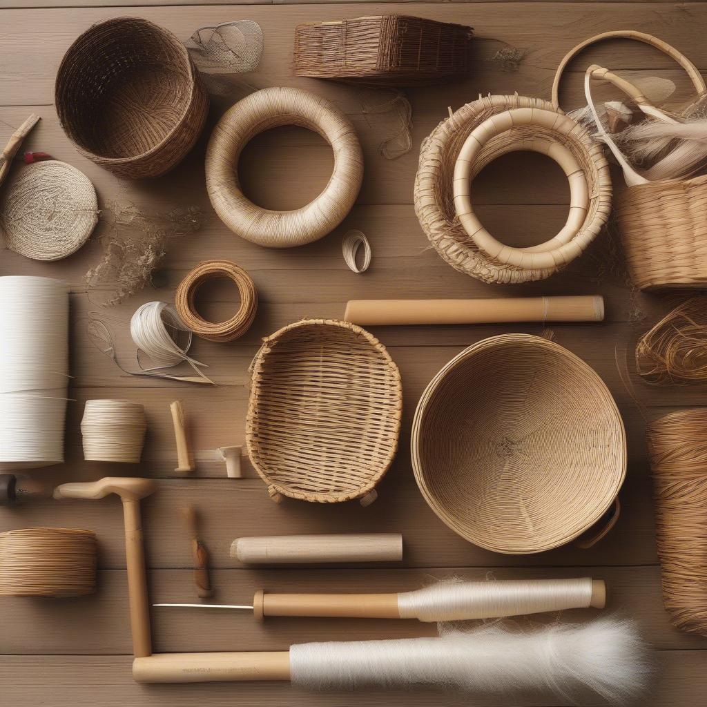 Basket weaving supplies at Rhonda Burg The Loft