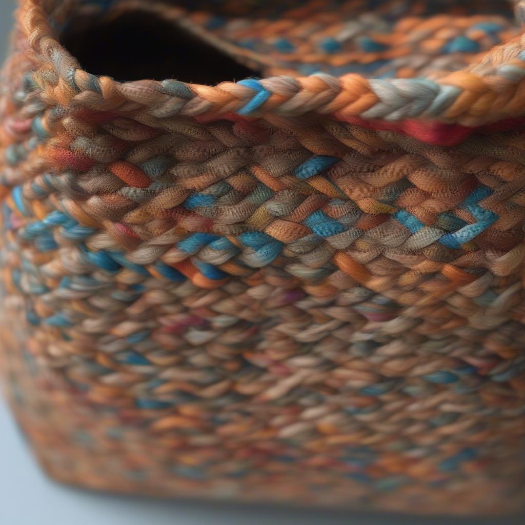 Close-up of a rockyssime woven bag showing the intricate weaving pattern