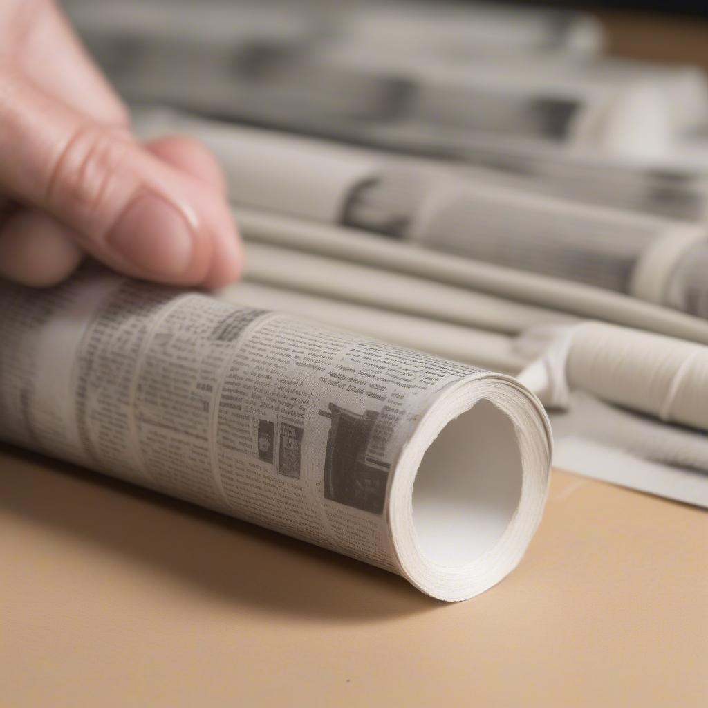 Rolling Newspaper Tubes for Basket Weaving