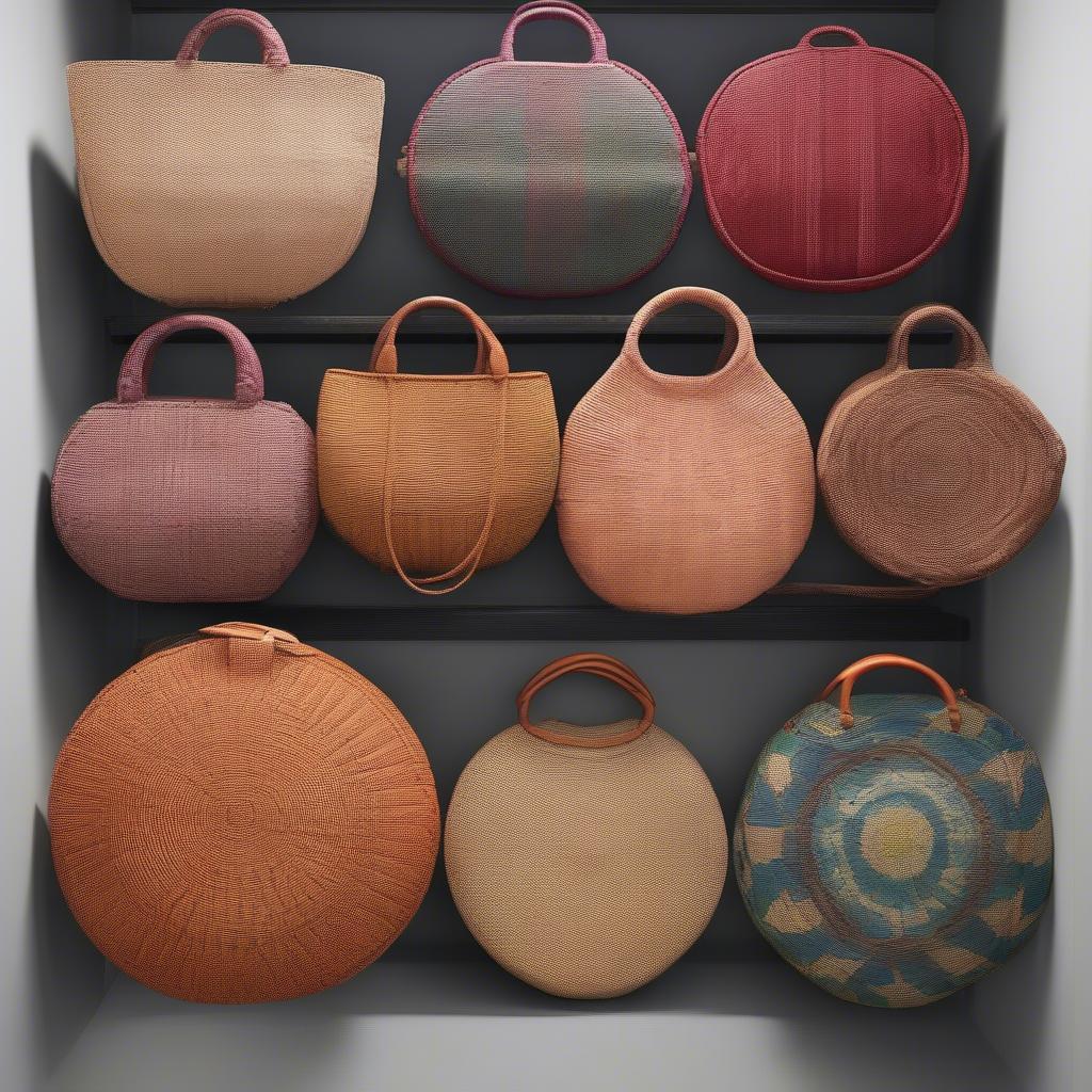 Different Sizes of Round Handwoven Bags