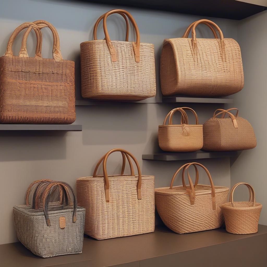 Round, Square, and Tote Woven Basket Bags