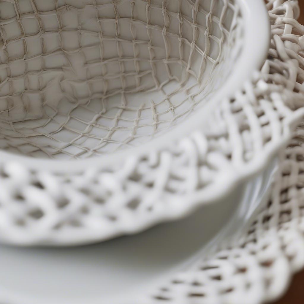 Vintage Royal Albert Basket Weave Bowl Design