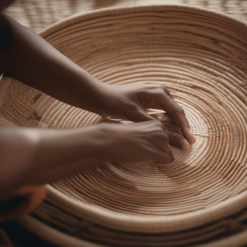 Traditional Rwandan Agaseke Peace Basket Weaving