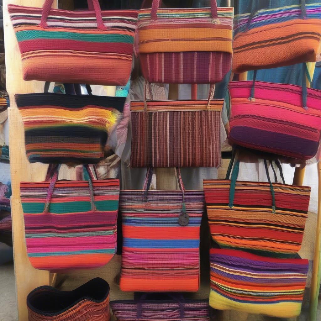 Sagada Weaving Bags Displayed at a Local Market