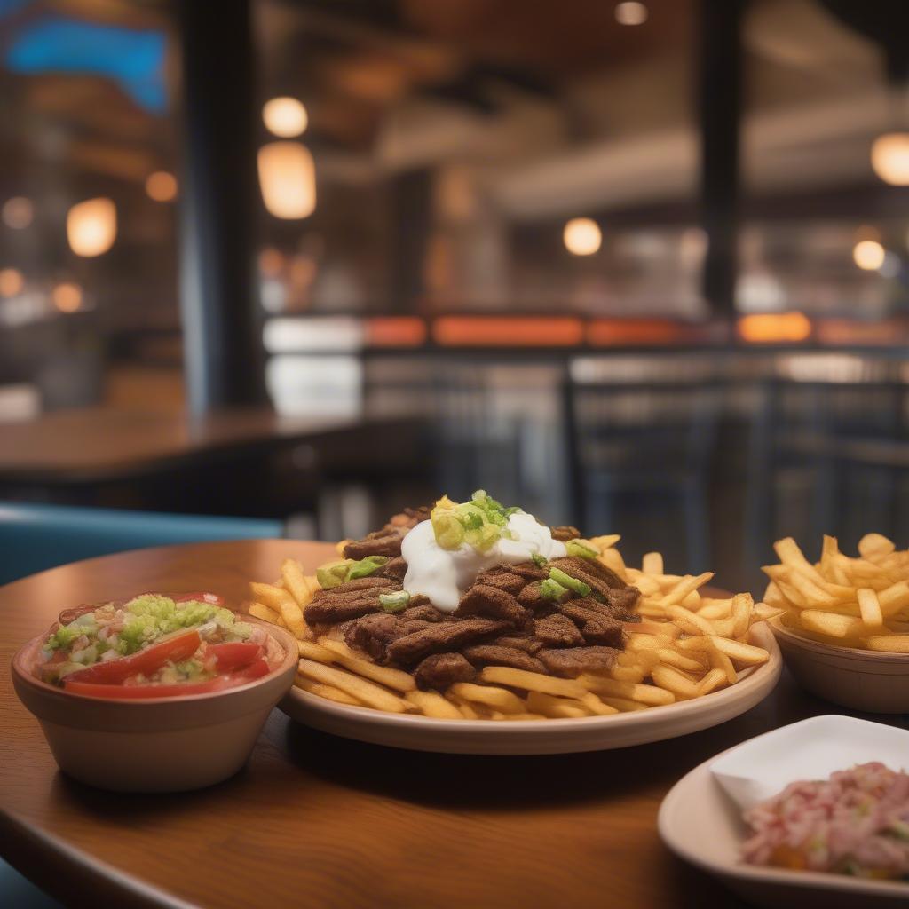 Presentation of Carne Asada Fries in San Diego