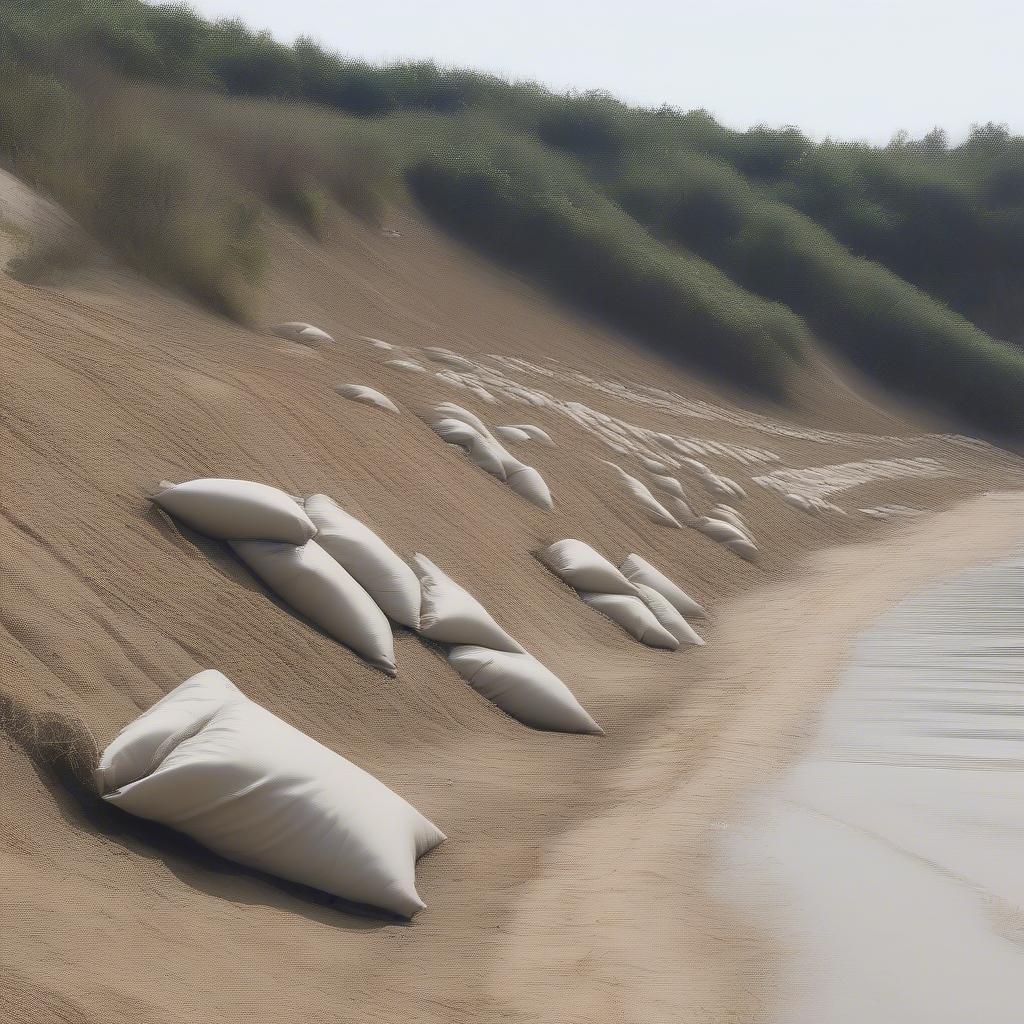 Sandbag Erosion Control Application