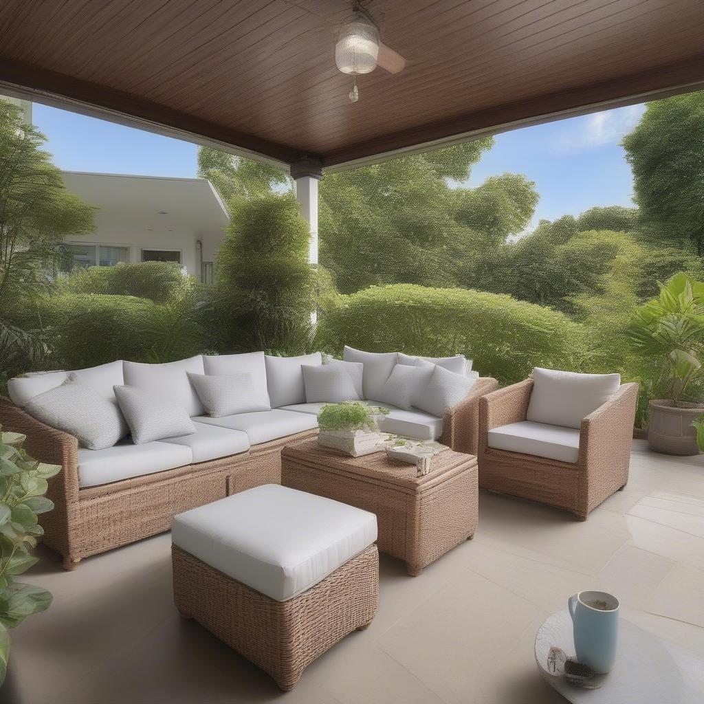 Sealed Rattan Furniture on Outdoor Patio