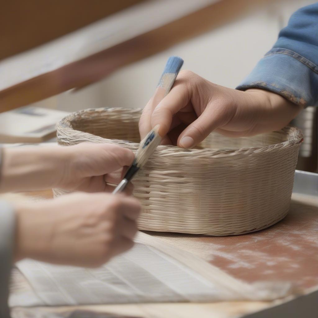 Sealing a Woven Newspaper Basket