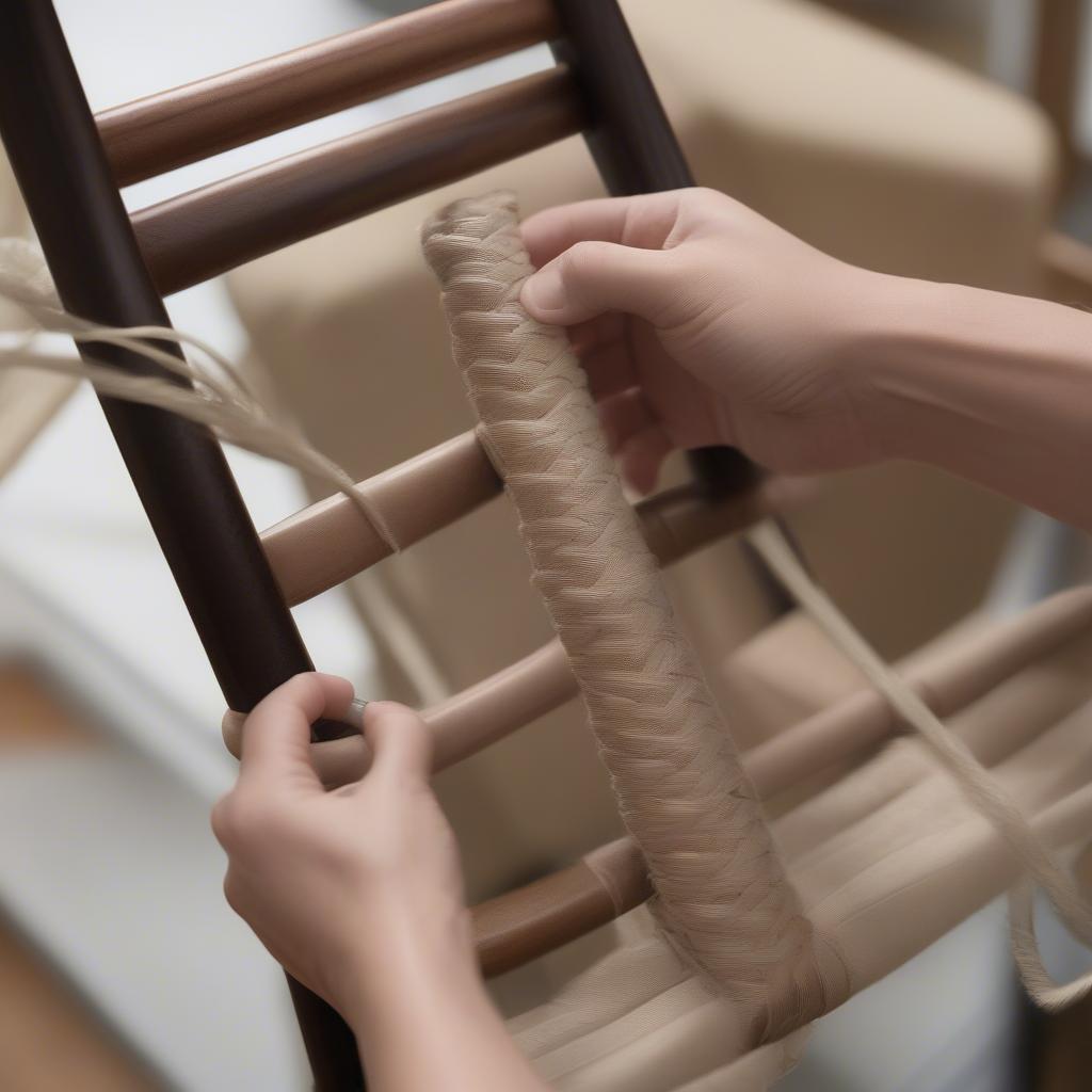 Securing Woven Chair Seat