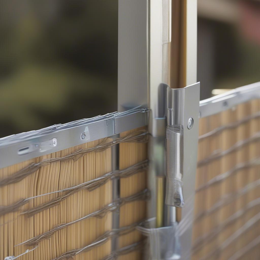 Properly securing woven fence panels to the frame for stability