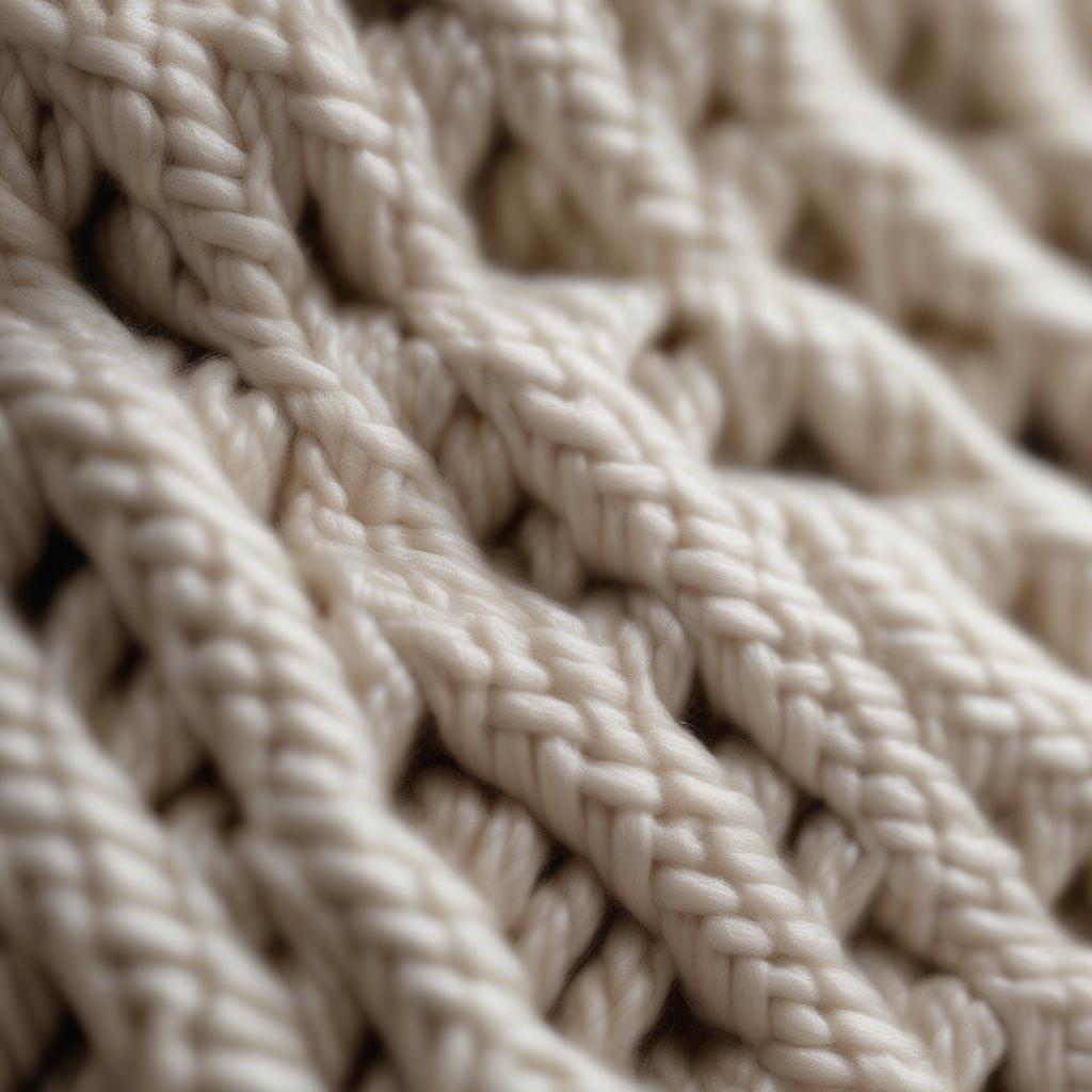 Close-up of Seed Stitch Basket Weave Knitting